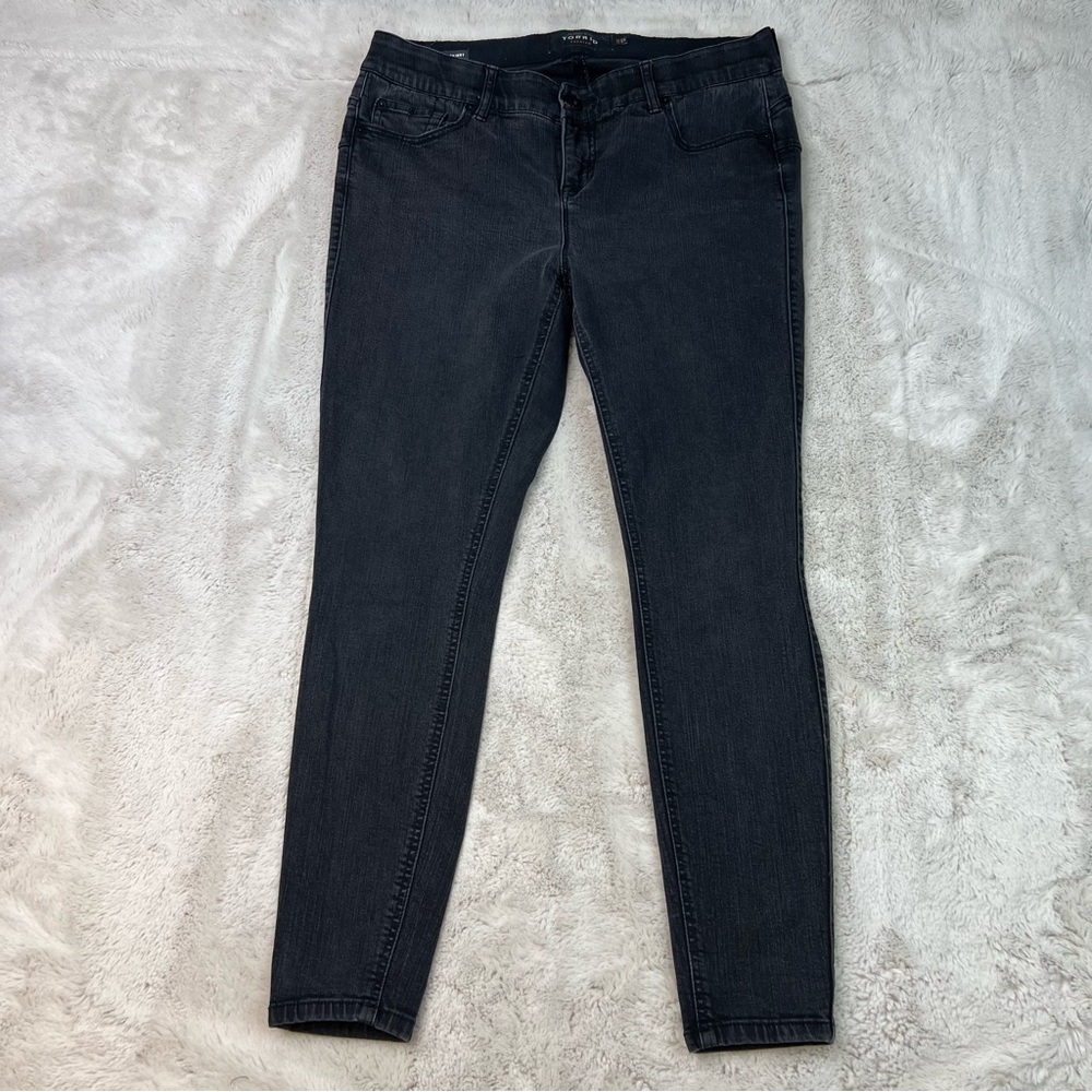 Torrid Bombshell Skinny Jeans Size 14R Dark Grey Wash Shaping Slimming Stretch
